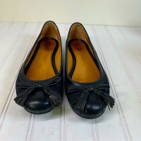 Coach Sophia black leather ballet flats - Picture 1 of 10